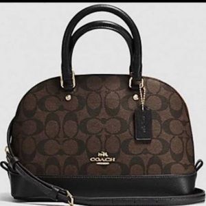 COACH F27583 SIGNATURE MINI SIERRA SATCHEL HANDBAG BROWN BLACK